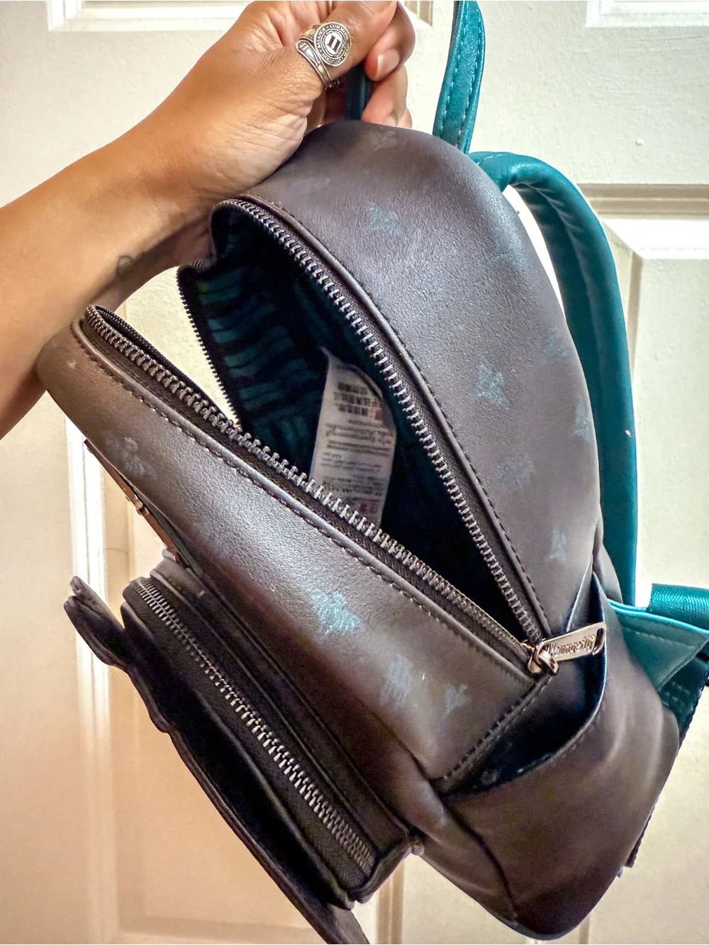 Loungefly Haunted Mansion Mini Backpack in Black & Teal Accents